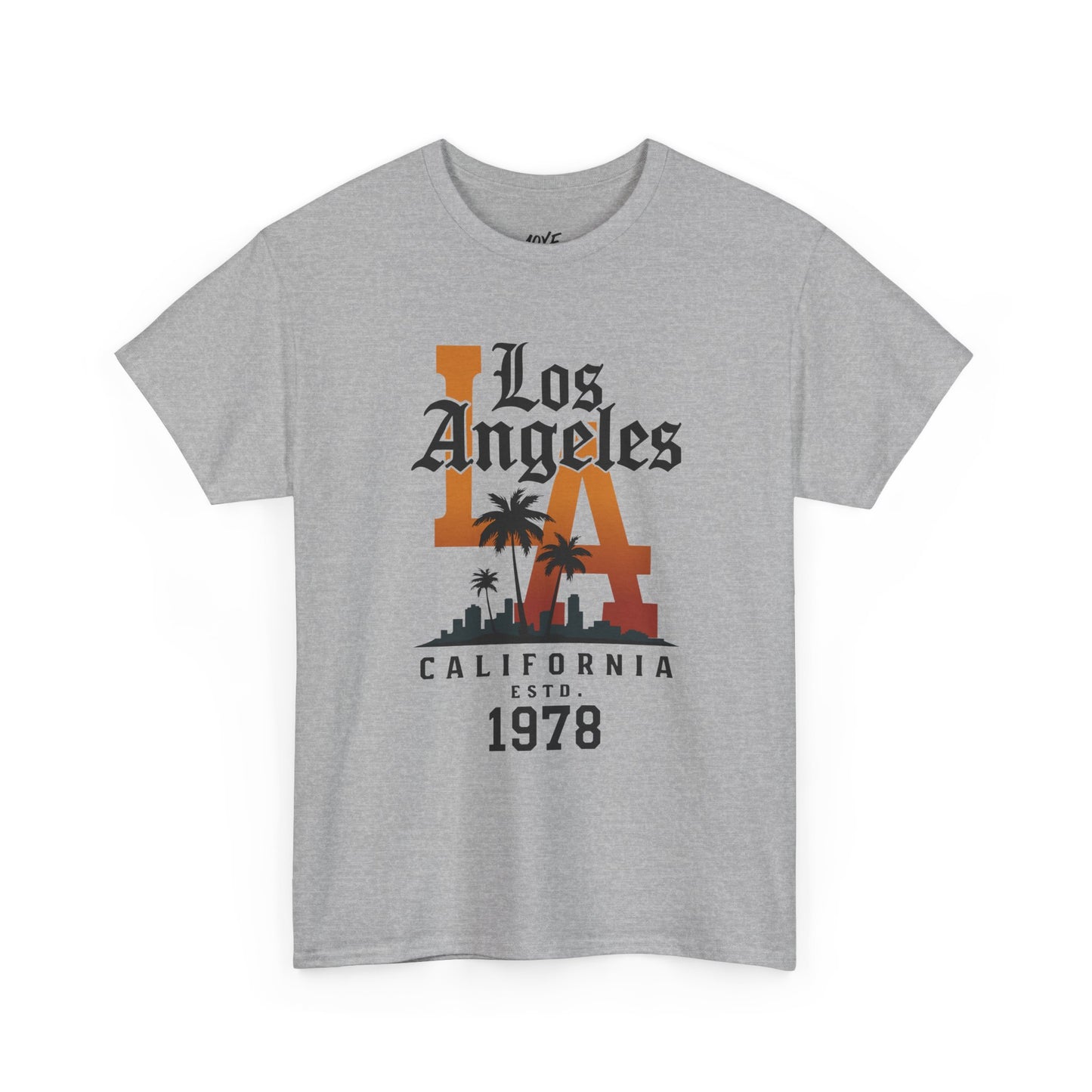 Gray t-shirt with 'Los Angeles California ESTD 1978' design on a white background