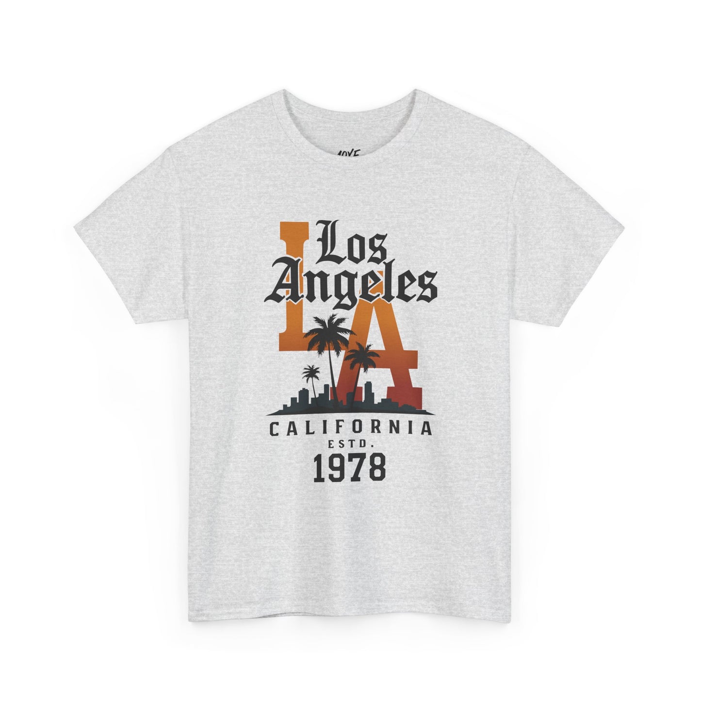 White t-shirt with 'Los Angeles California Est. 1978' design on a white background